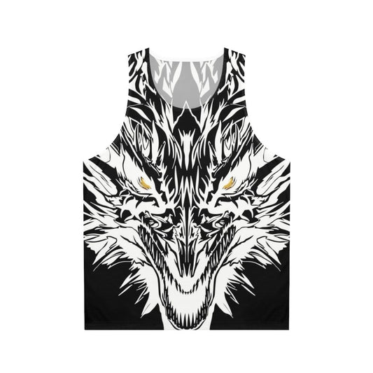 Unisex tank top with a mystical ice dragon graphic