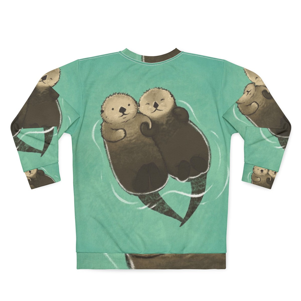 Significant otters holding hands printed on a cozy sweatshirt - Back