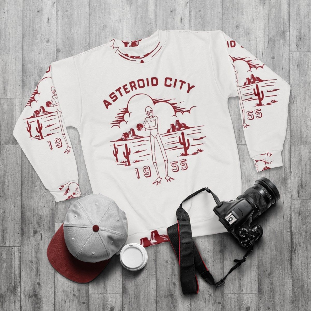 Asteroid City 1955 Retro Sweatshirt - flat lay