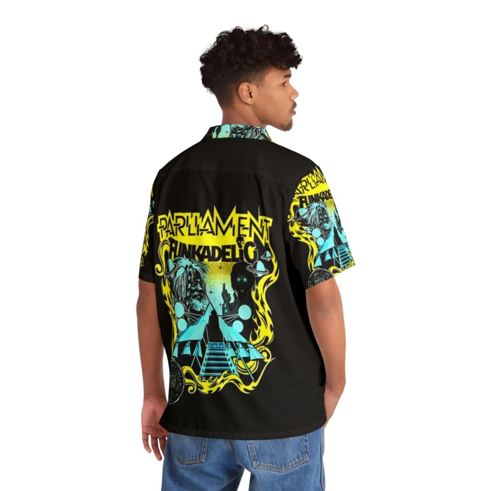 Funkadelic-inspired Hawaiian shirt with retro 70s music graphics - People Back