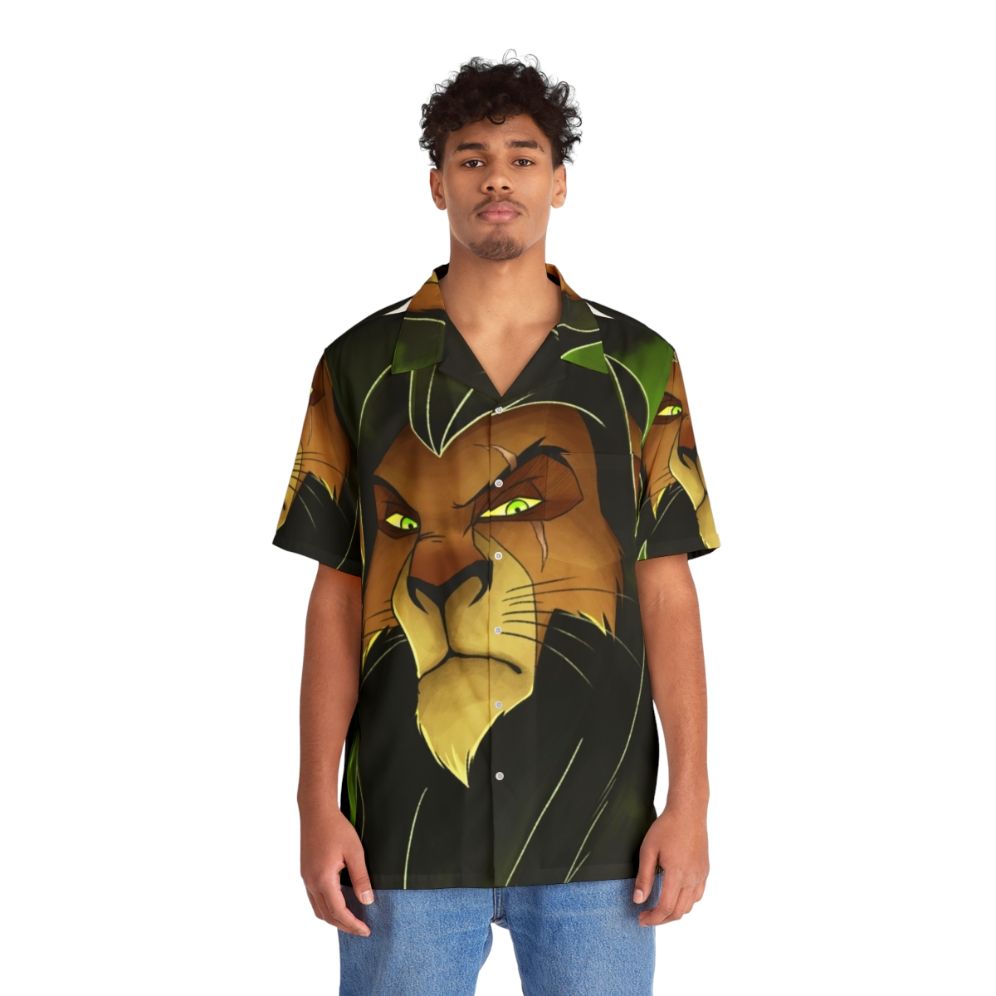 "Be Prepared" Hawaiian Shirt with Lion, Scar, and Villain Imagery - People Front