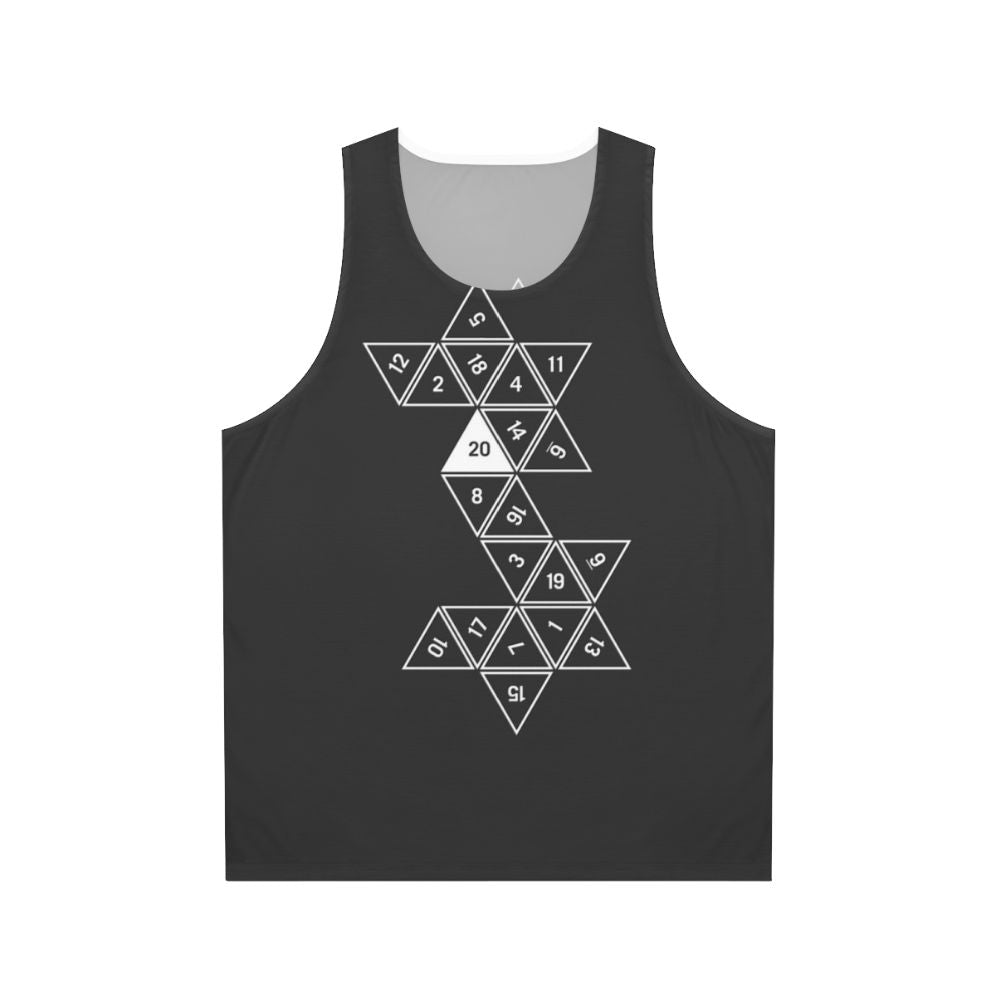 Unrolled D20 Unisex Tank Top for Dungeons & Dragons Fans