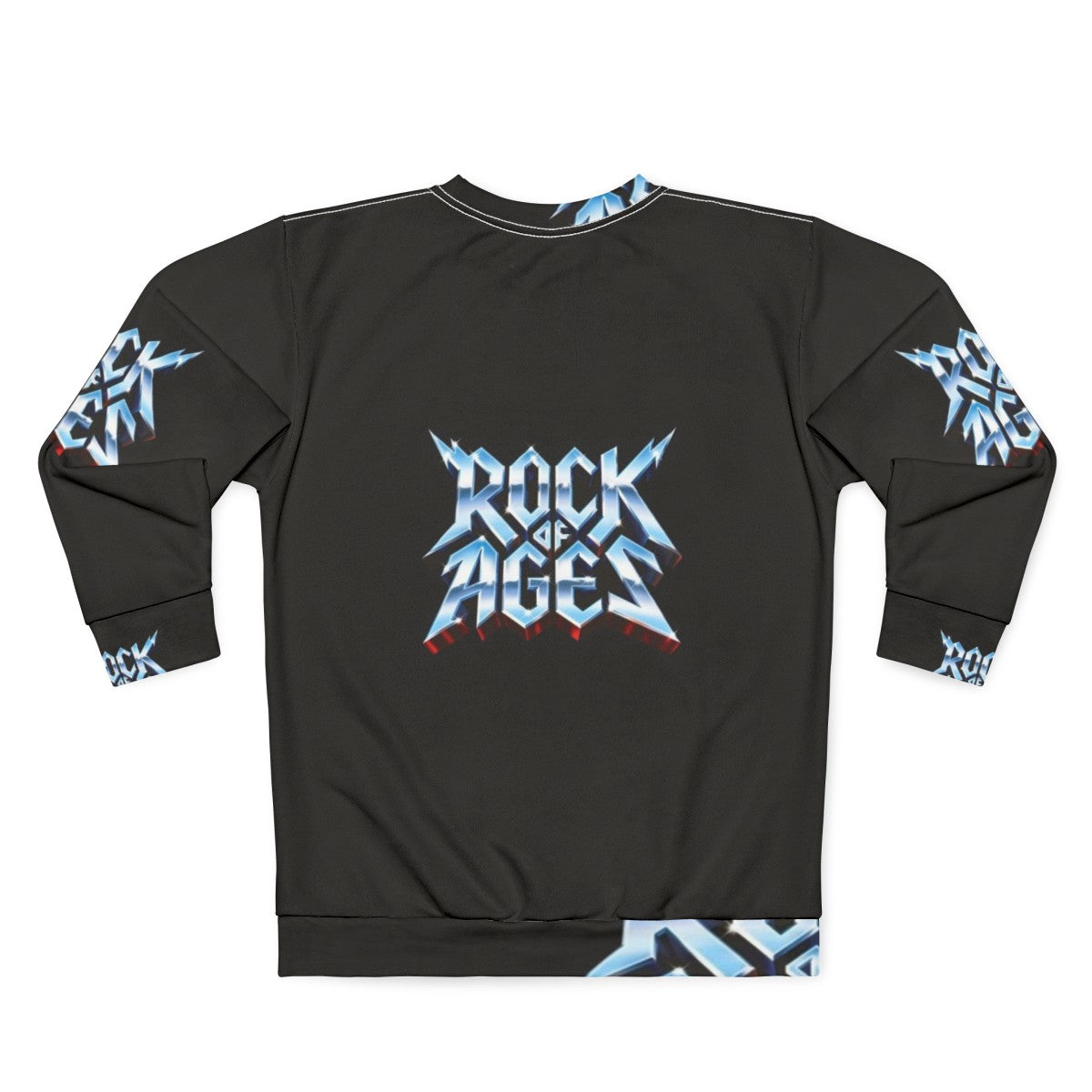 Rock of Ages Metallic Sweatshirt - Vintage Heavy Metal Band Apparel - Back