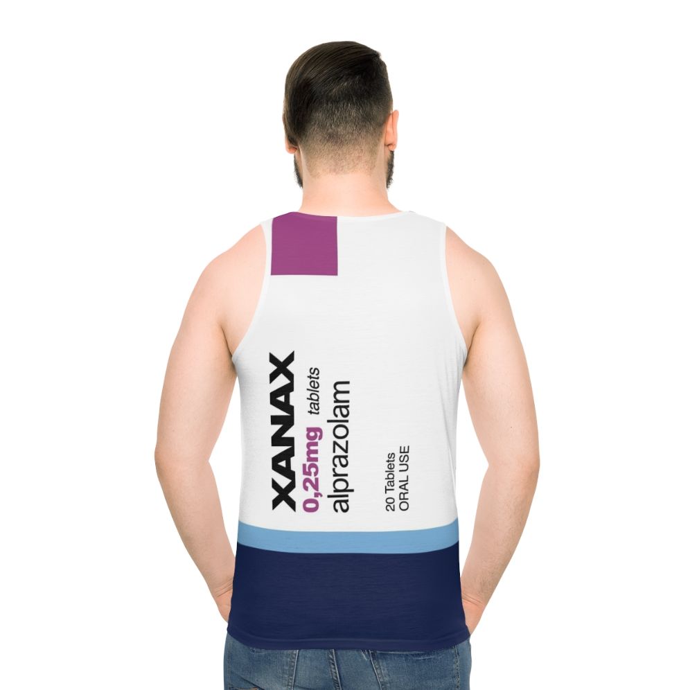 Unisex 'Xanax' sarcastic humor tank top - men back