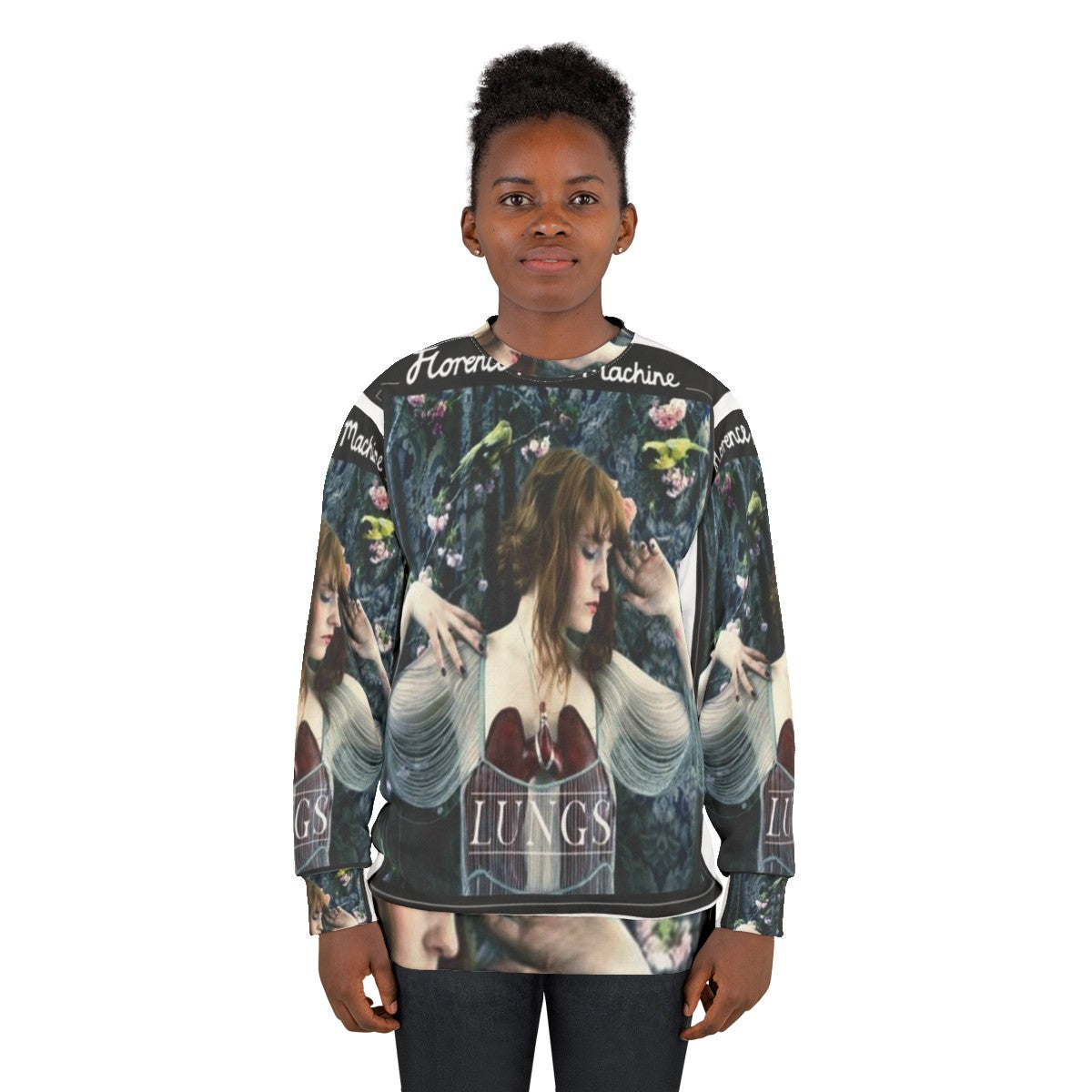 Flora Sweatshirt featuring floral pattern and Florence and The Machine band logo - women