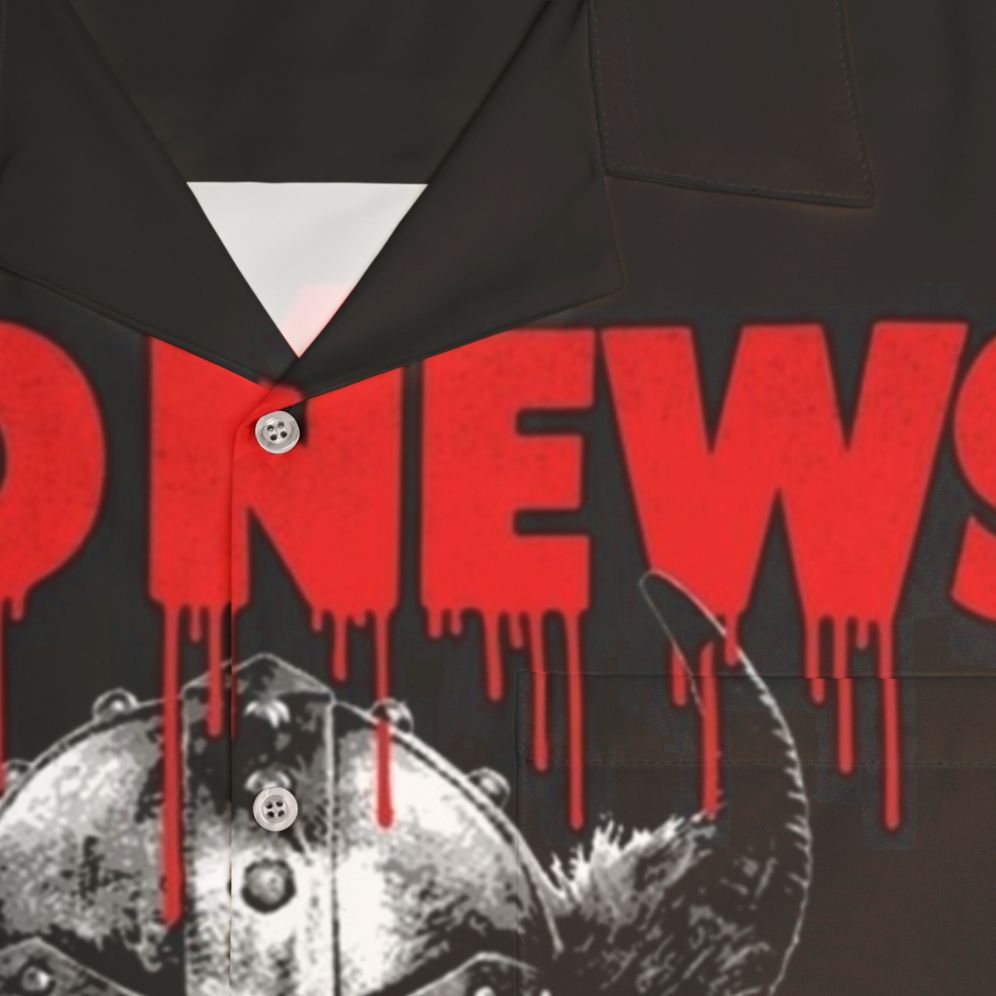 Bad News Hawaiian Shirt 2 - Heavy Metal Comedy Shirt - Detail