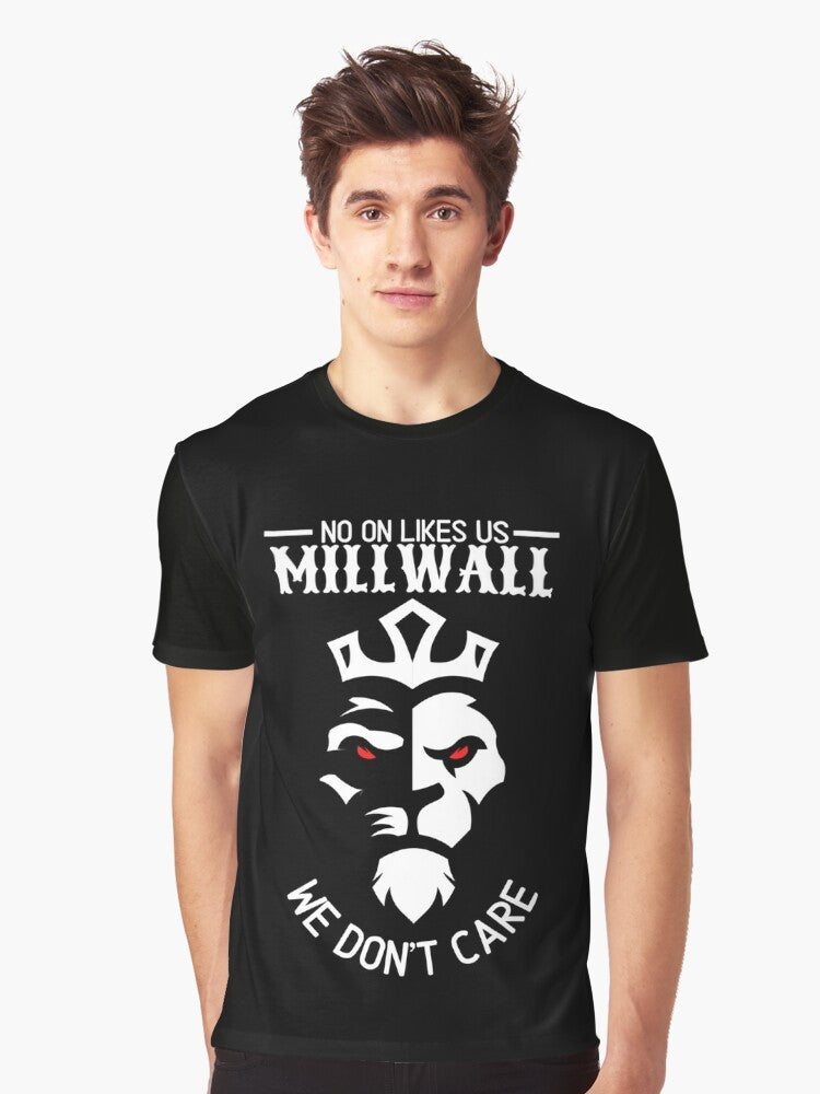 "Millwall Football Club Graphic T-Shirt featuring the iconic 'No One Likes Us' slogan" - Men