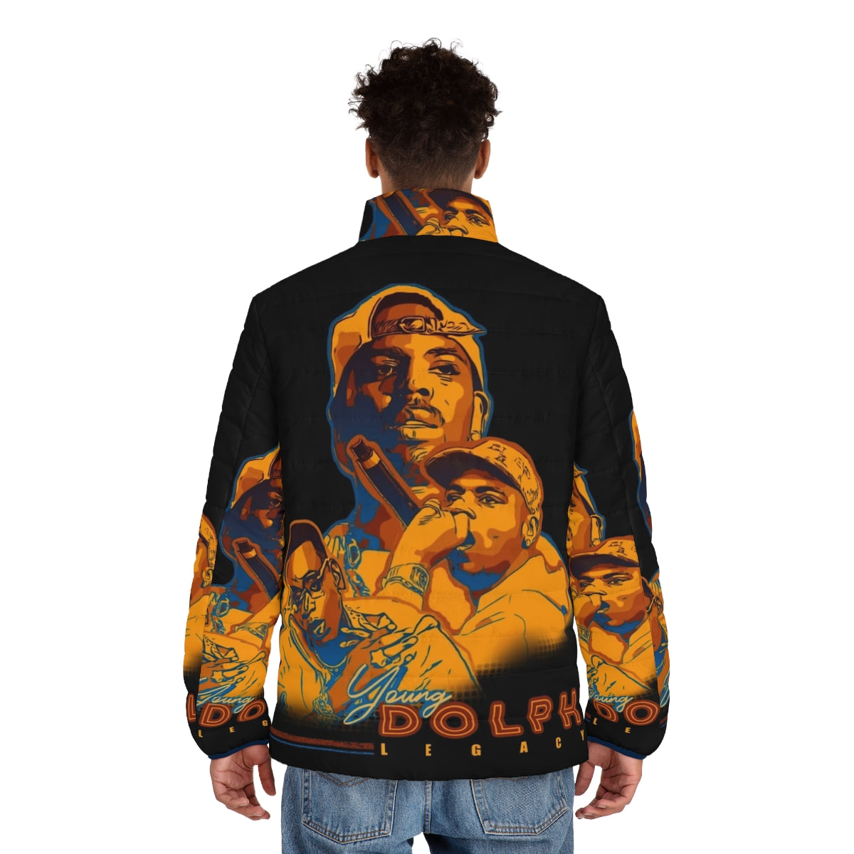 Young Dolph King of Memphis Tribute Puffer Jacket V2 - men back