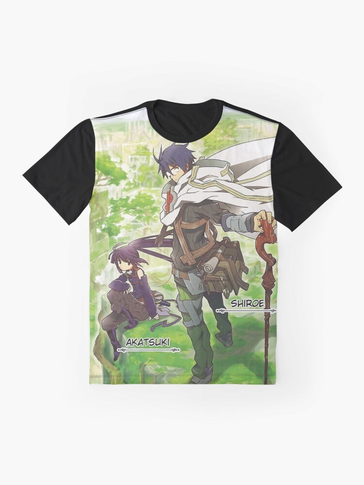 Log Horizon anime graphic t-shirt with character design - Flat lay