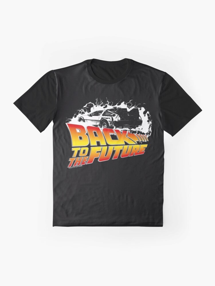 Back to the Future Delorean Fan Art Graphic T-Shirt - Flat lay