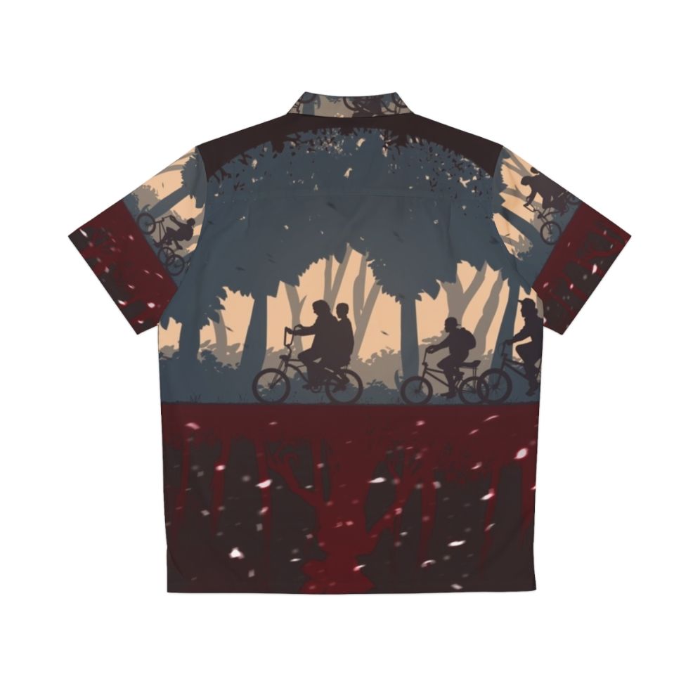 Stranger Things Themed Hawaiian Shirt with Demogorgon and 80s Aesthetic - Back