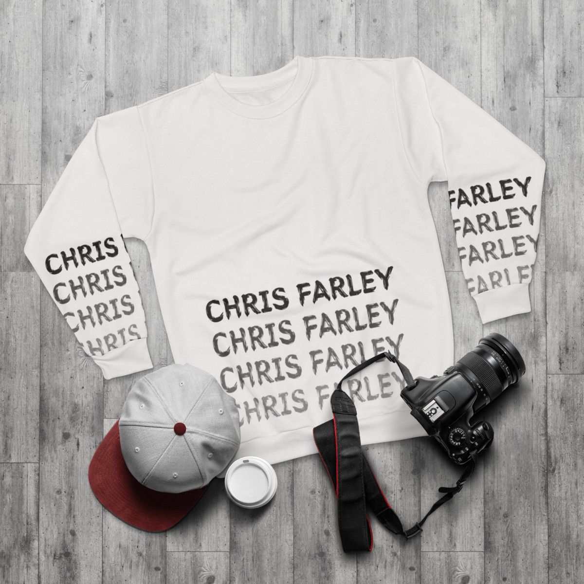 Chris Farley "Matt Foley" Motivational Quote Sweatshirt - flat lay