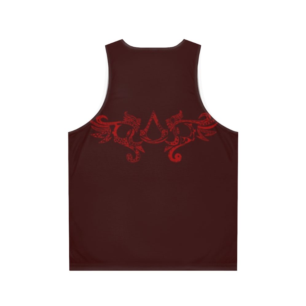 Assassin's Creed red tribal pattern unisex tank top - Back