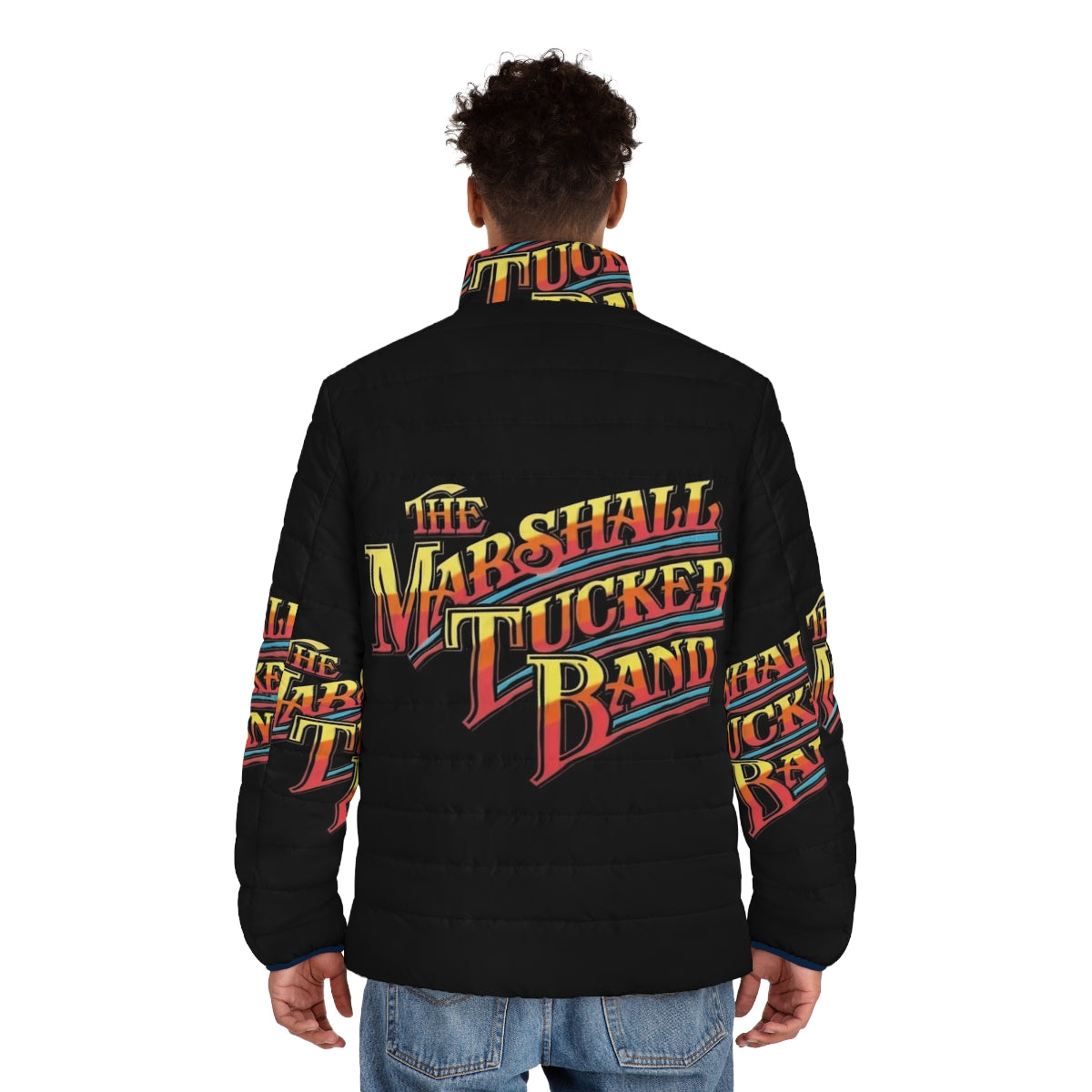 Cozy puffer jacket featuring the iconic Marshall Tucker rock music logo - men back