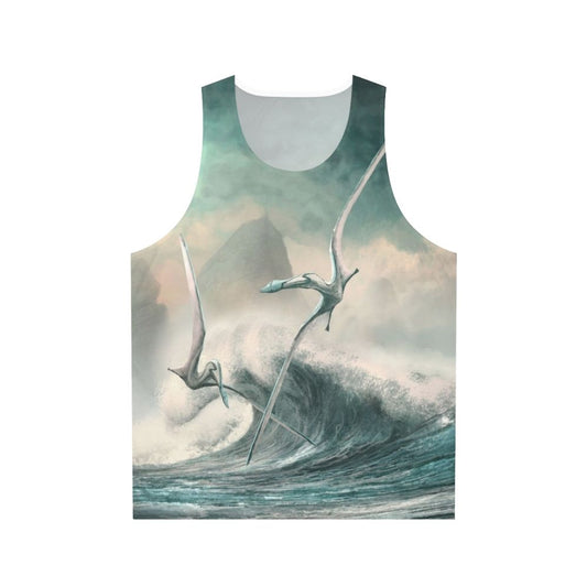 Cimoliopterus unisex tank top with paleoart illustration of prehistoric pterosaur