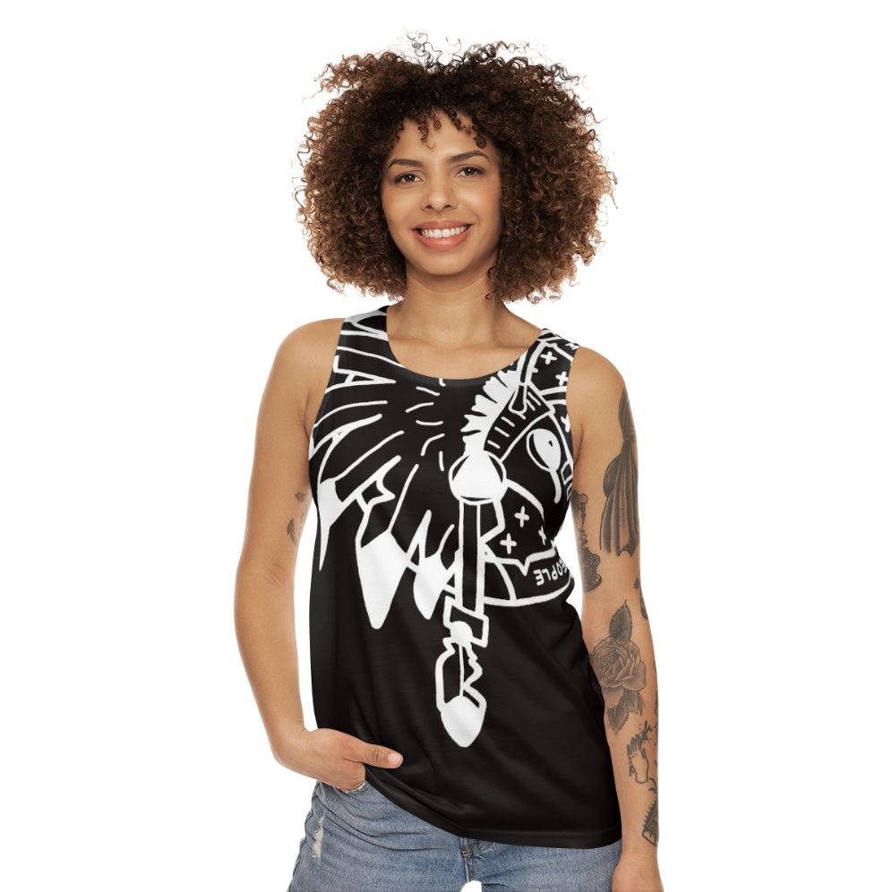 Unisex classic tank top with Ant Music People graphic design - women