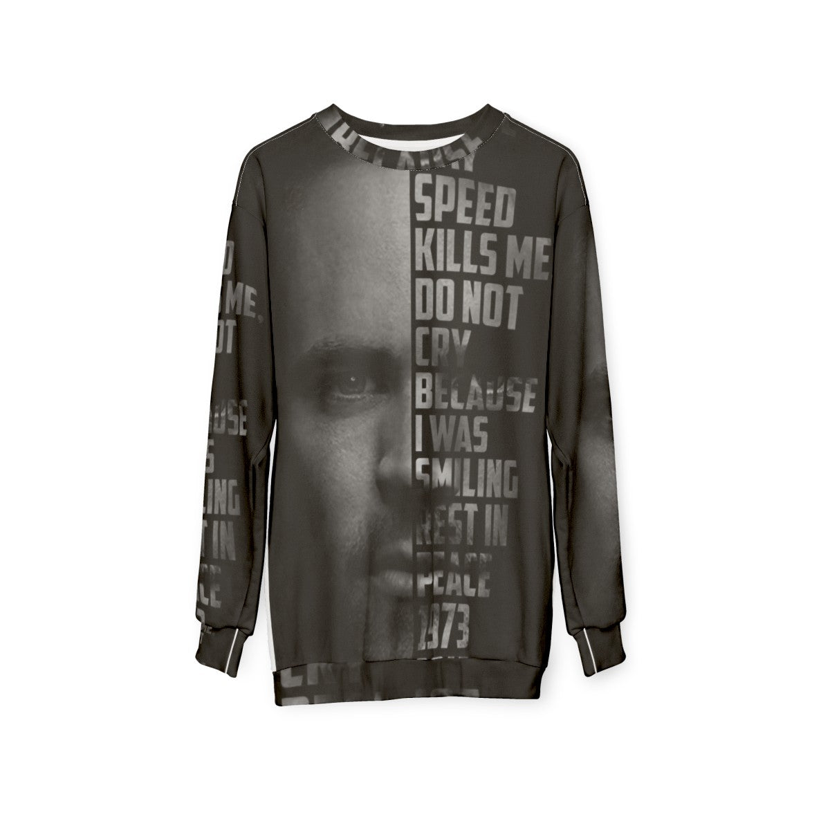 Paul Walker Text Portrait Sweatshirt - hanging