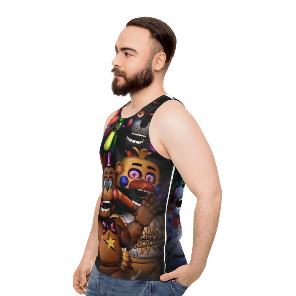 FNAF Security Breach Unisex Horror Gaming Tank Top - men side