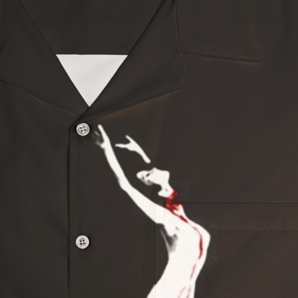 Suspiria Horror Hawaiian Shirt with Dario Argento's Italian Giallo Artwork - Detail