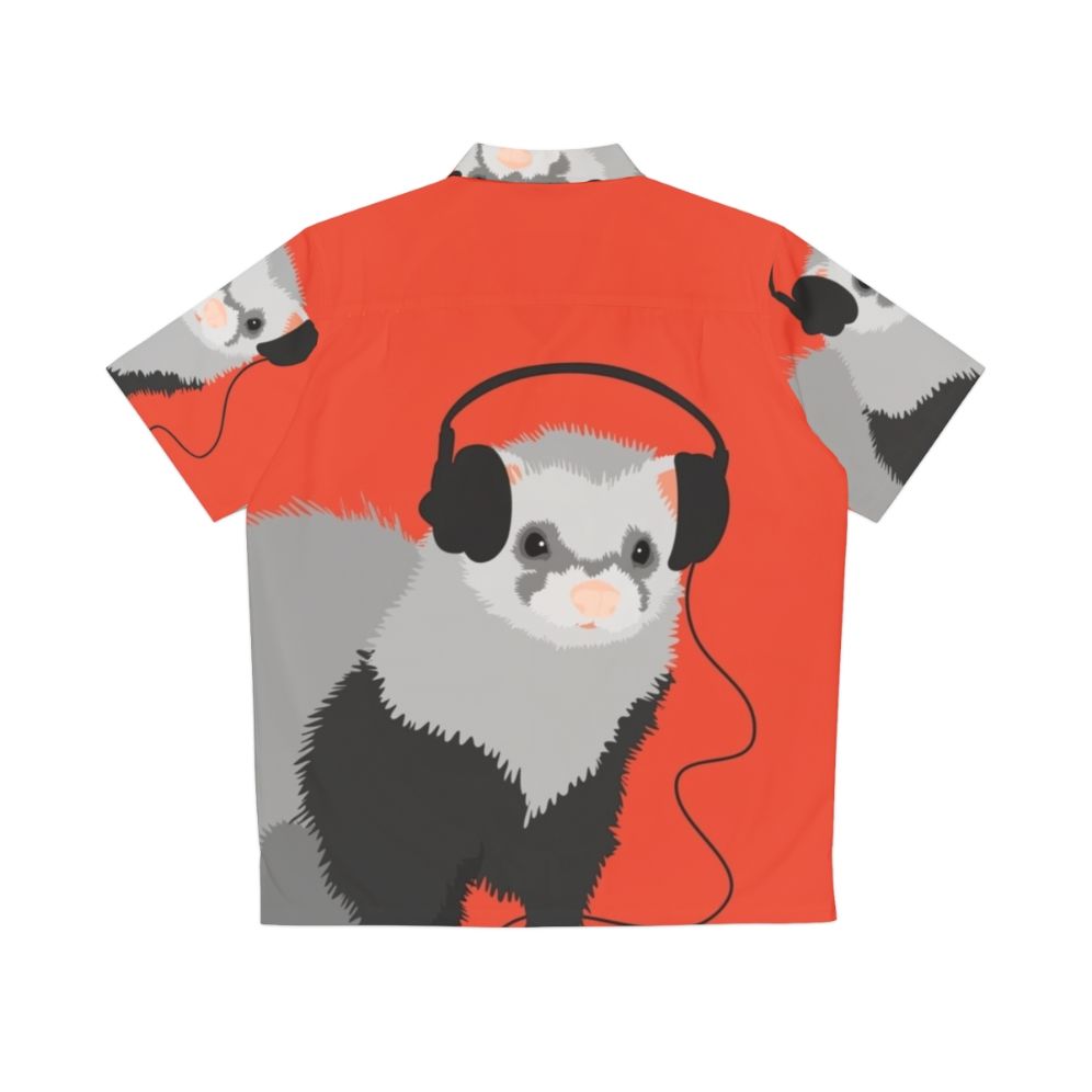 funny musical ferret hawaiian shirt for ferret music lovers - Back