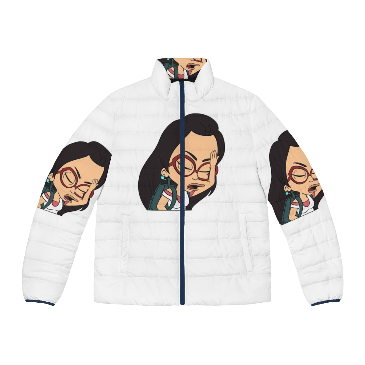 Big Mouth Ali Inspired Puffer Jacket with Hormone Monster Design