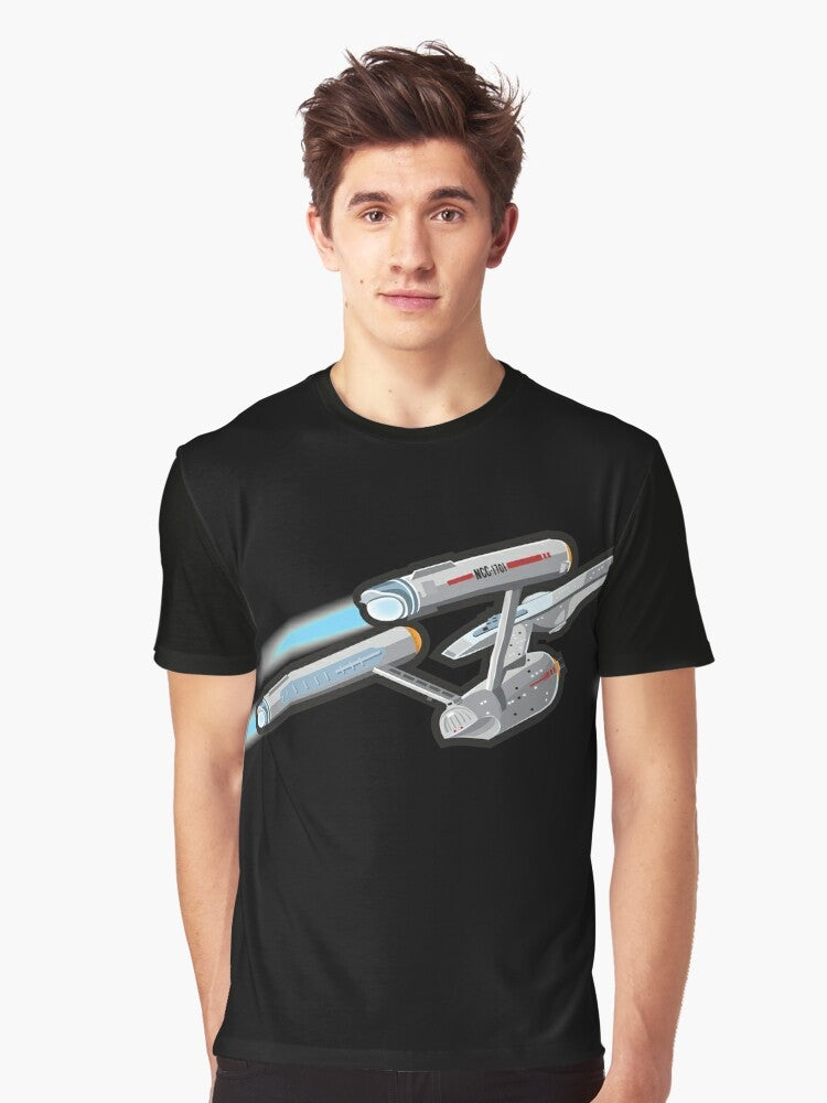 Star Trek: Enterprise Classic Graphic T-Shirt featuring the Enterprise ship from the original series - Men