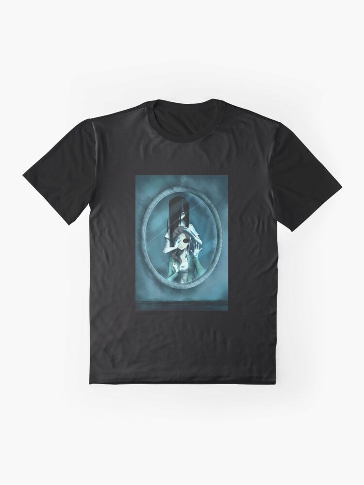 "The Ring 3 - Rebirth graphic t-shirt featuring horror elements and characters from the movie" - Flat lay