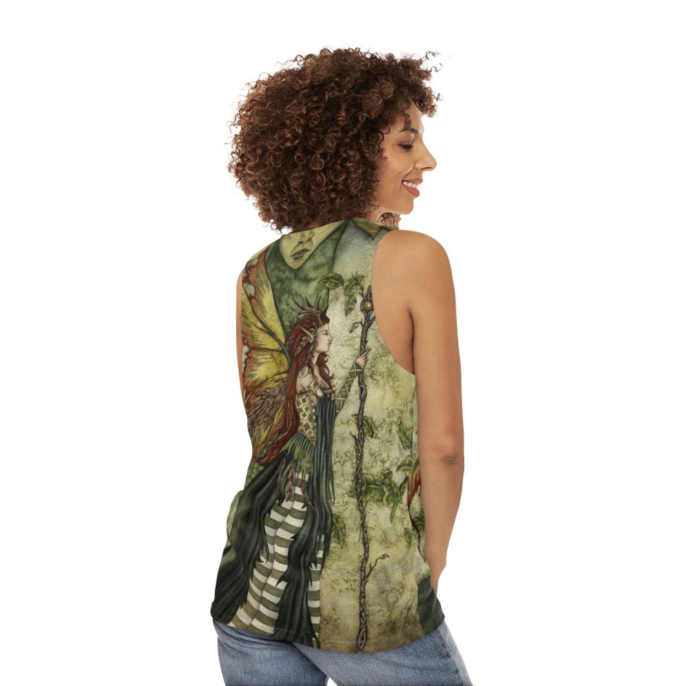 Enchanting green fairy unisex tank top - women back