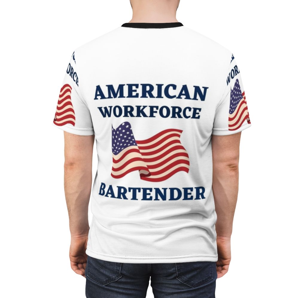 Patriotic Bartender American Workforce T-Shirt - men back