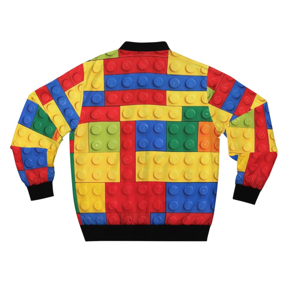 Colorful lego bricks design bomber jacket - Back