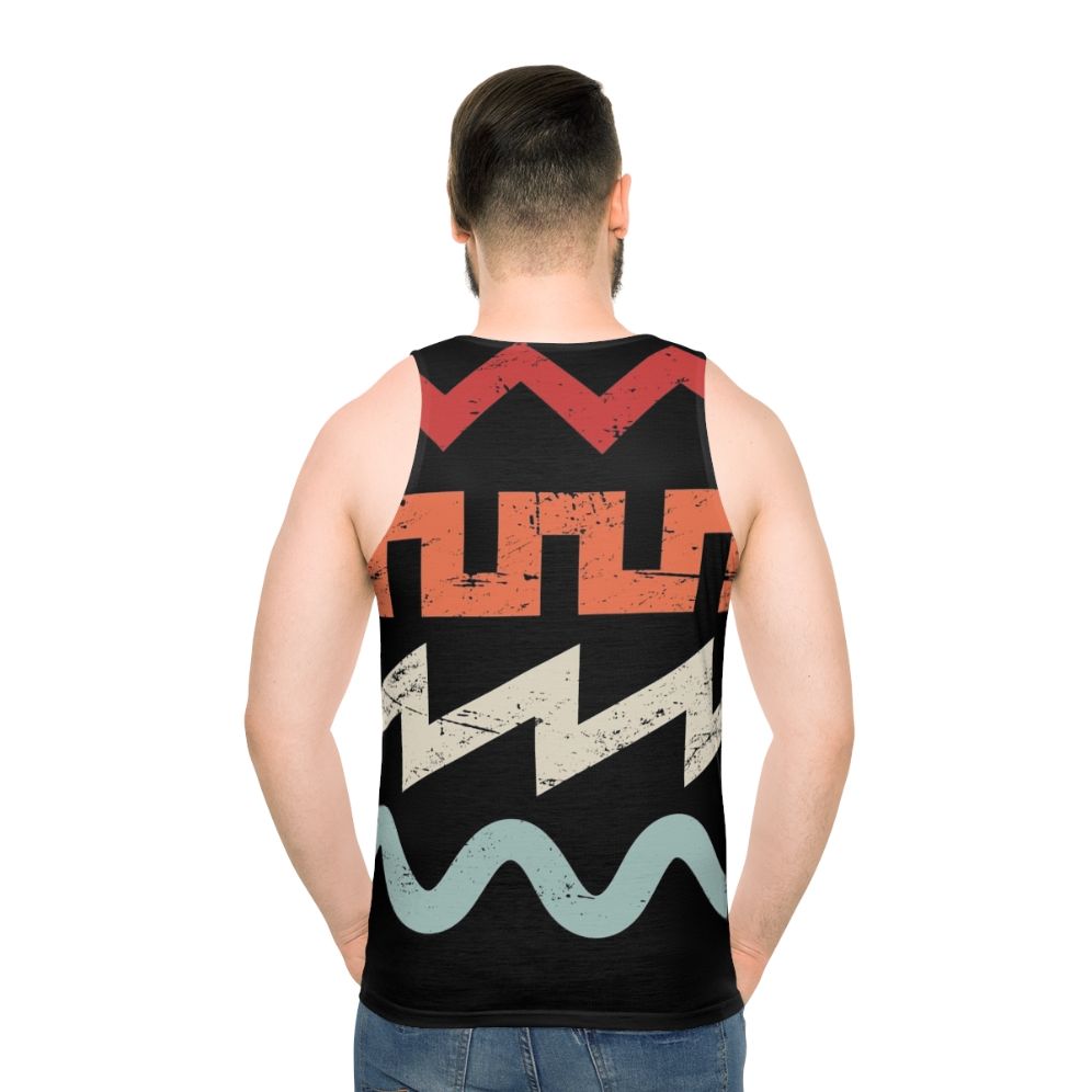 Retro synth waveforms unisex tank top - men back