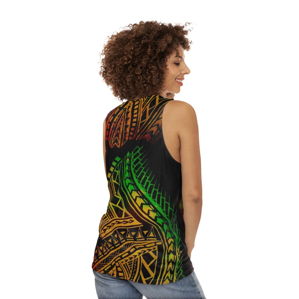 Polynesian Tribal Unisex Tank Top - women back