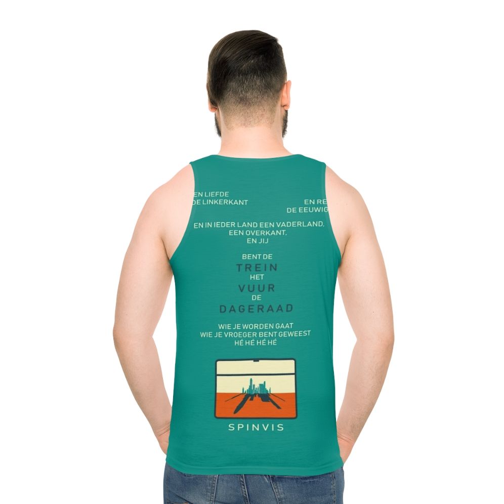 Spinvis 'Trein Vuur Dageraad' Unisex Tank Top - men back