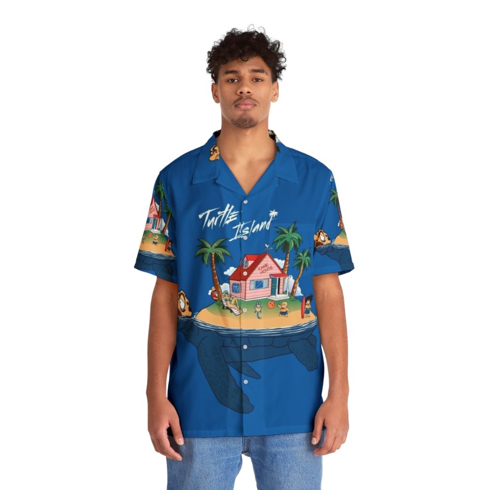 Turtle Island Anime-Inspired Hawaiian Shirt - People Front