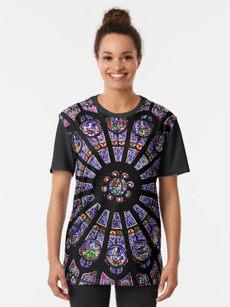 Notre Dame Cathedral Rose Window Graphic T-Shirt - Women