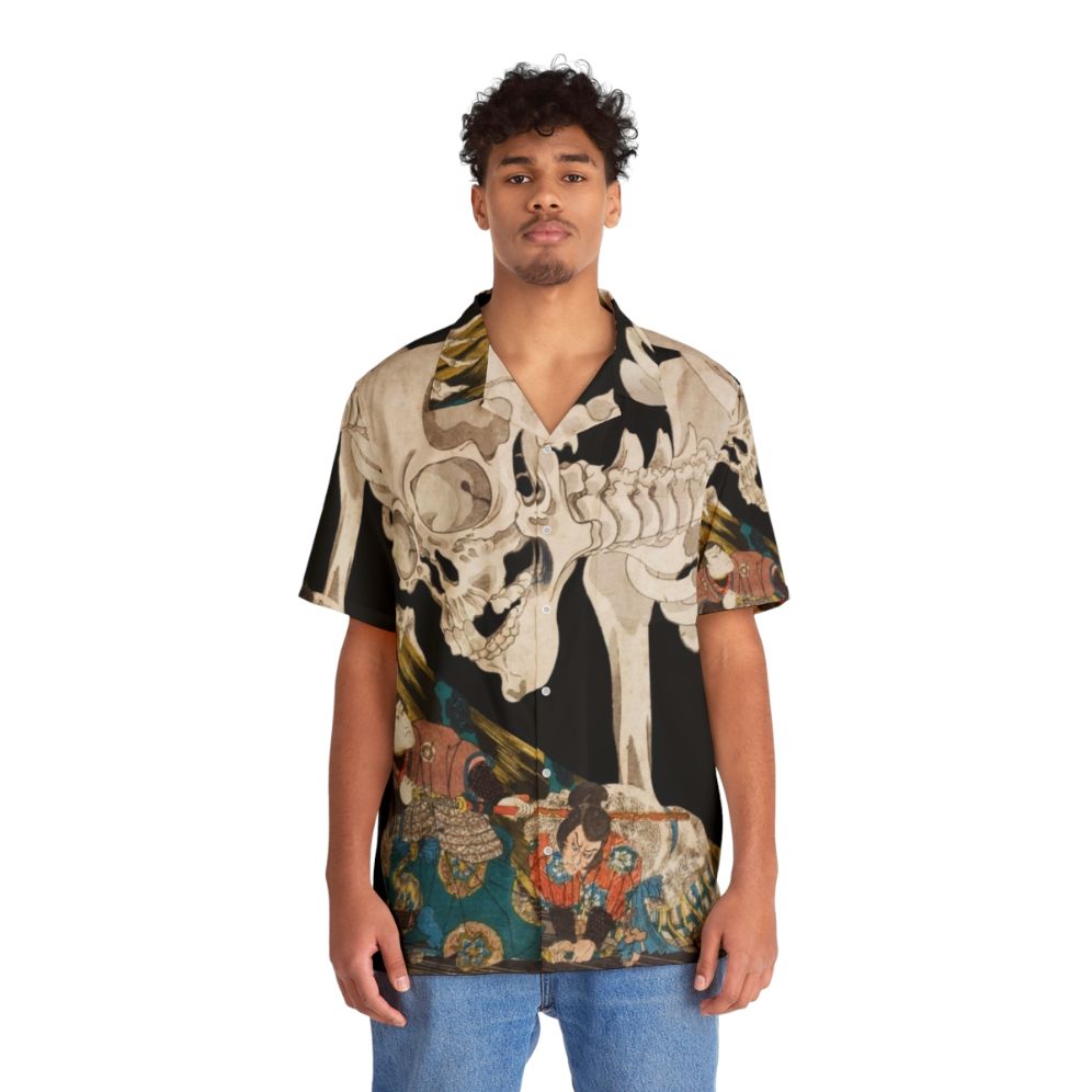 Skeleton ghost ukiyo-e woodblock print Hawaiian shirt - People Front