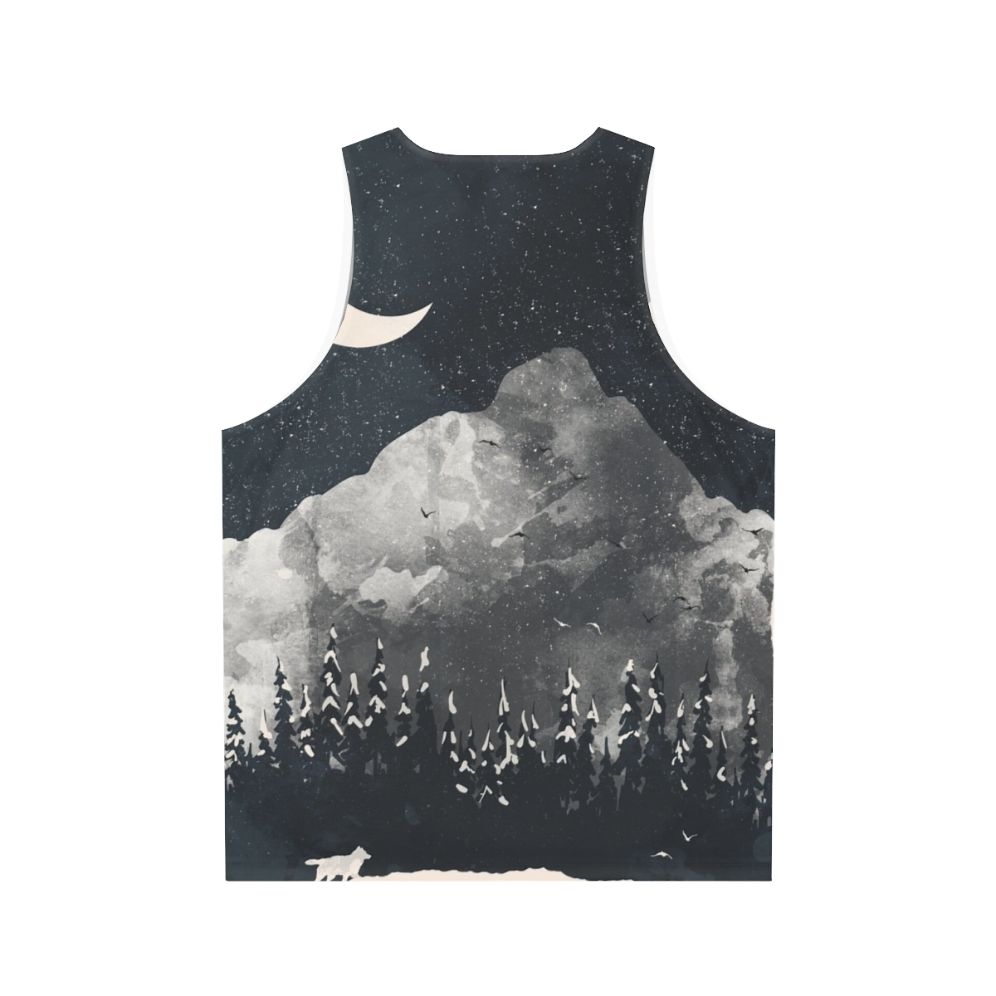 Winter Wolf Nature Inspired Unisex Tank Top - Back