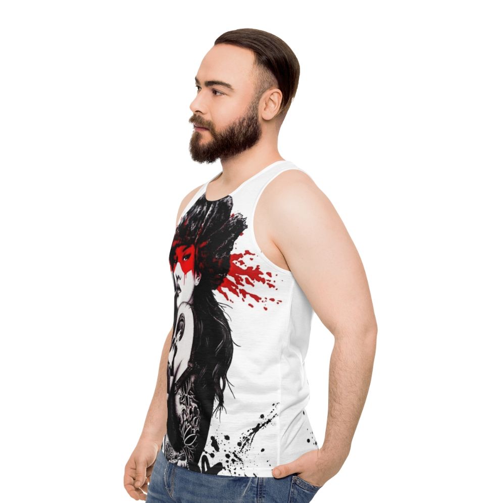 Vaporwave Japanese Unisex Tank Top - men side