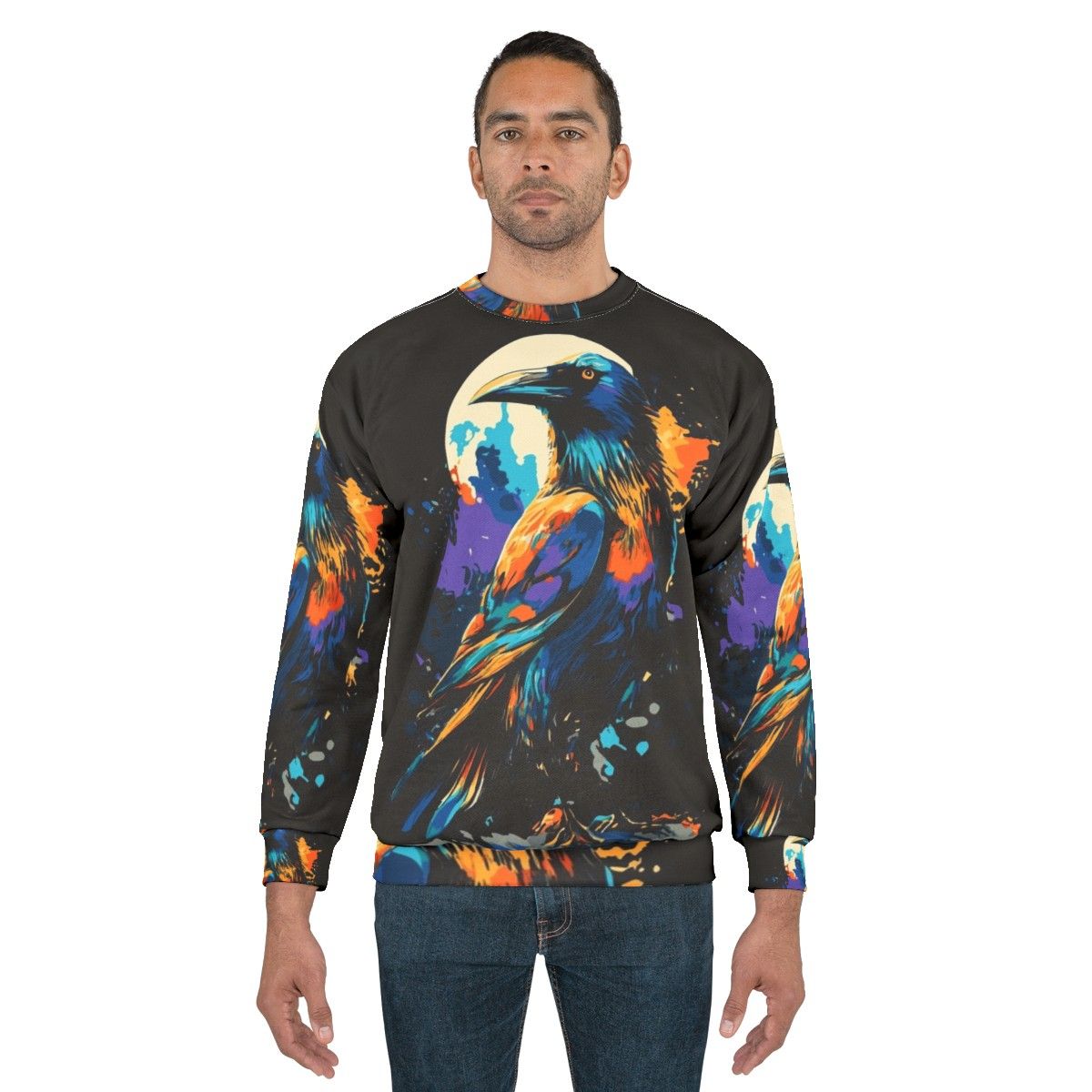 Cute Crow Ravens Crows Colorful Sweatshirt - men