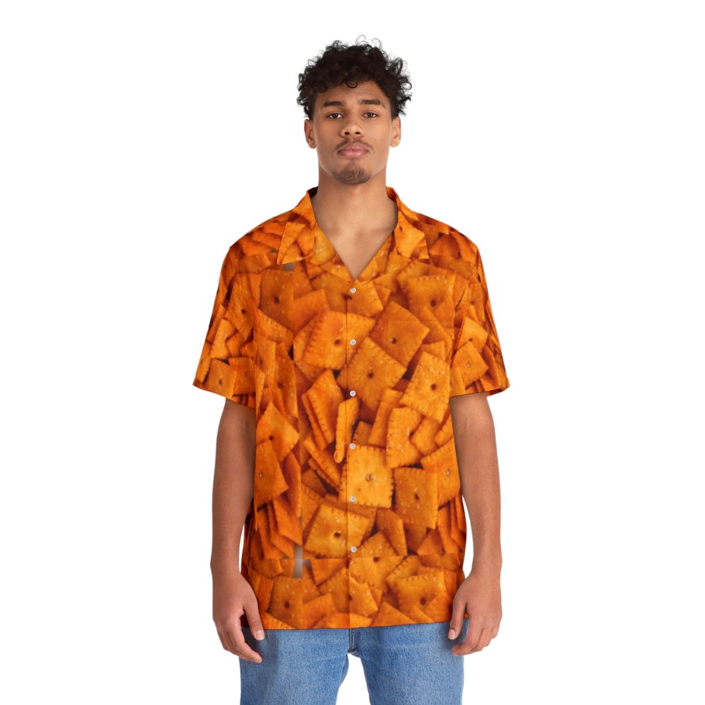 Cheez Its Hawaiian Shirt featuring the iconic Cheez Its cracker design - People Front