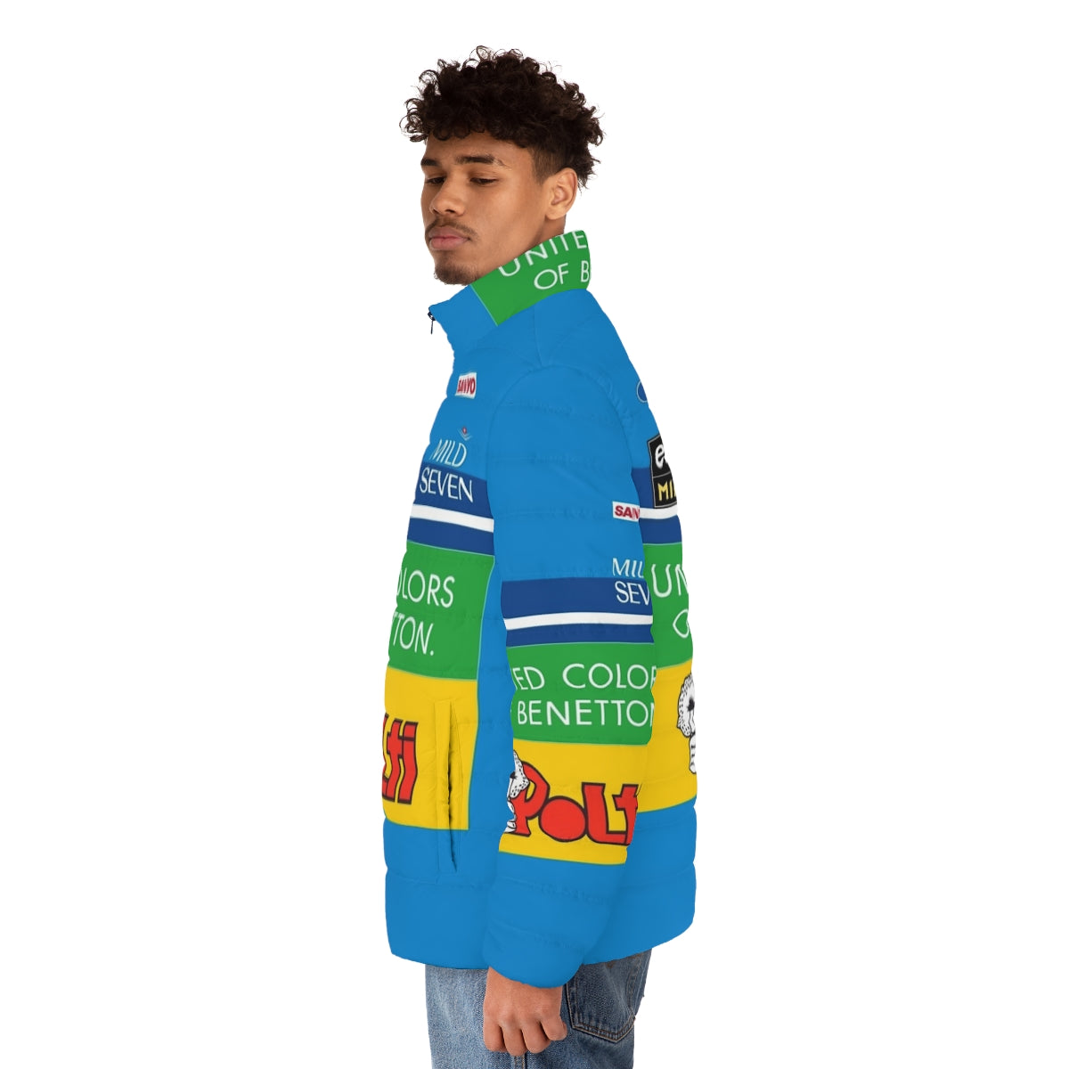 Benetton Tribute GP2 Puffer Jacket featuring the iconic Benetton livery - men side left