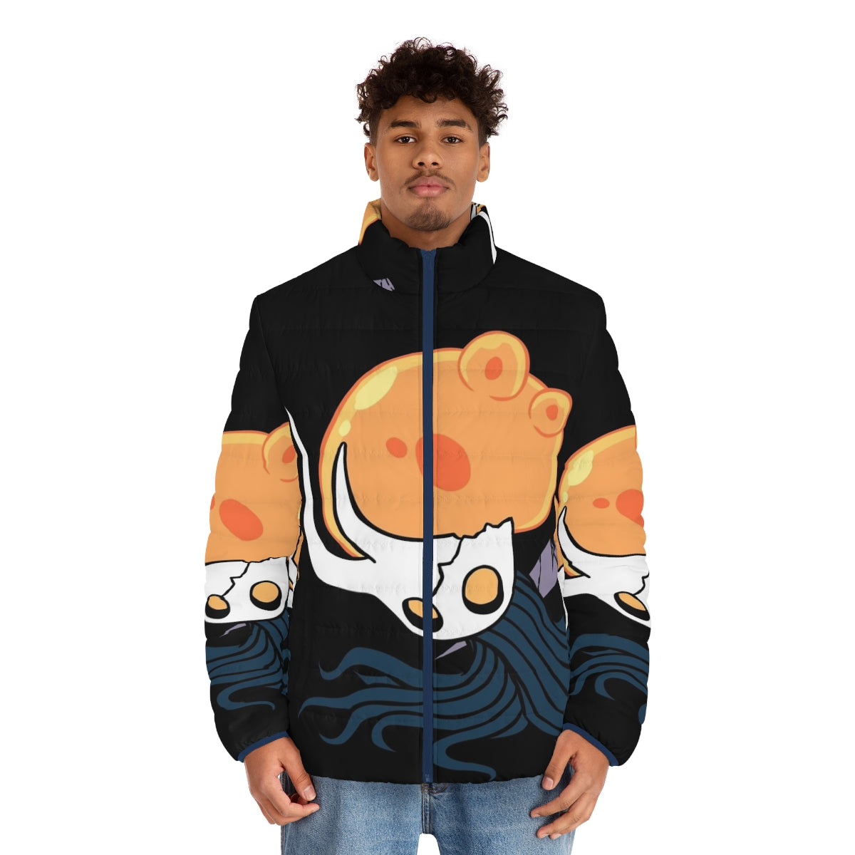 Hollow Knight Broken Vessel Minimal Vector Puffer Jacket - men front