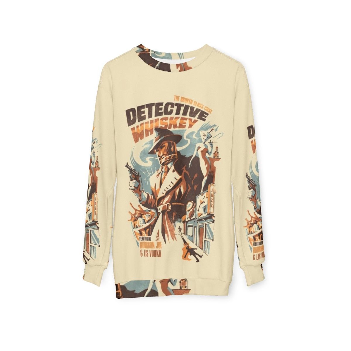 Vintage detective whiskey sweatshirt - hanging