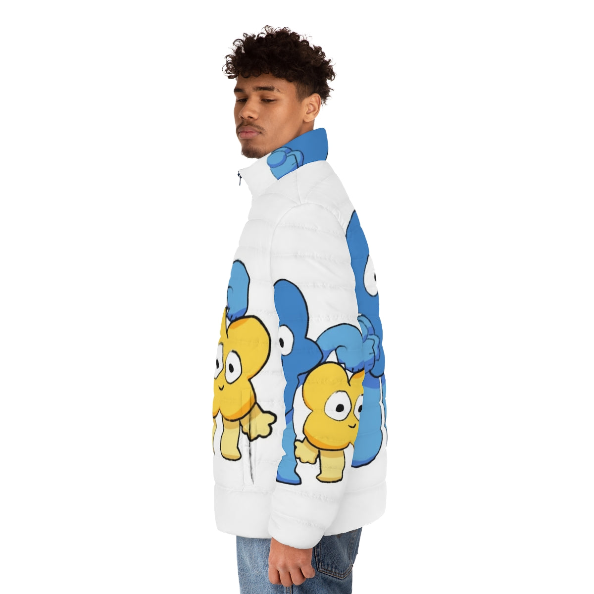 Four and X Puffer Jacket - Stylish Winter Outerwear for BFB and BFDI Fans - men side left