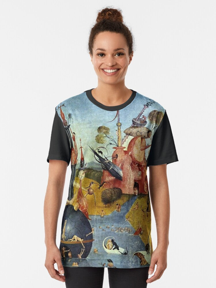 Hieronymus Bosch fantasy graphic t-shirt with vintage style - Women