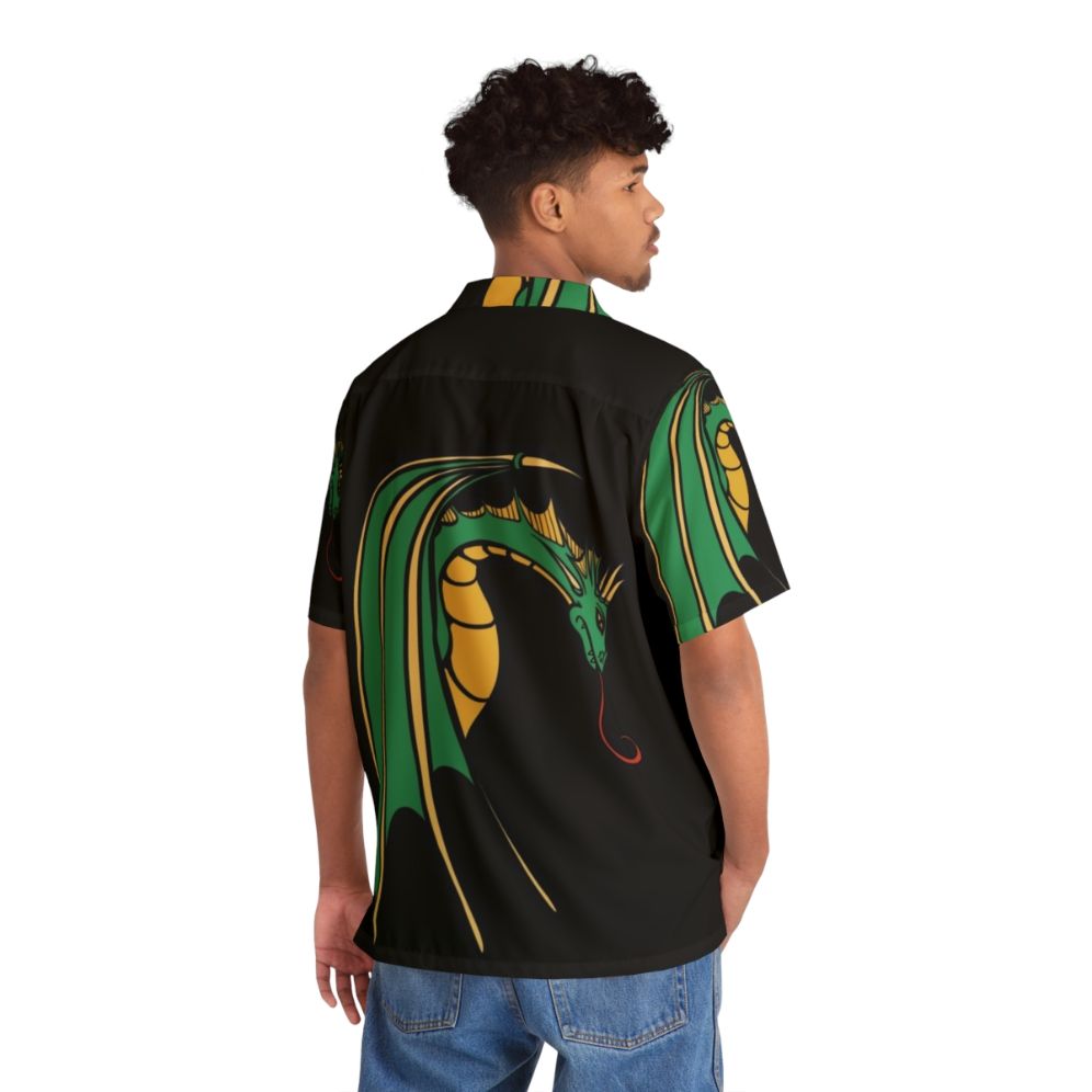 Green dragon art Hawaiian shirt - People Back