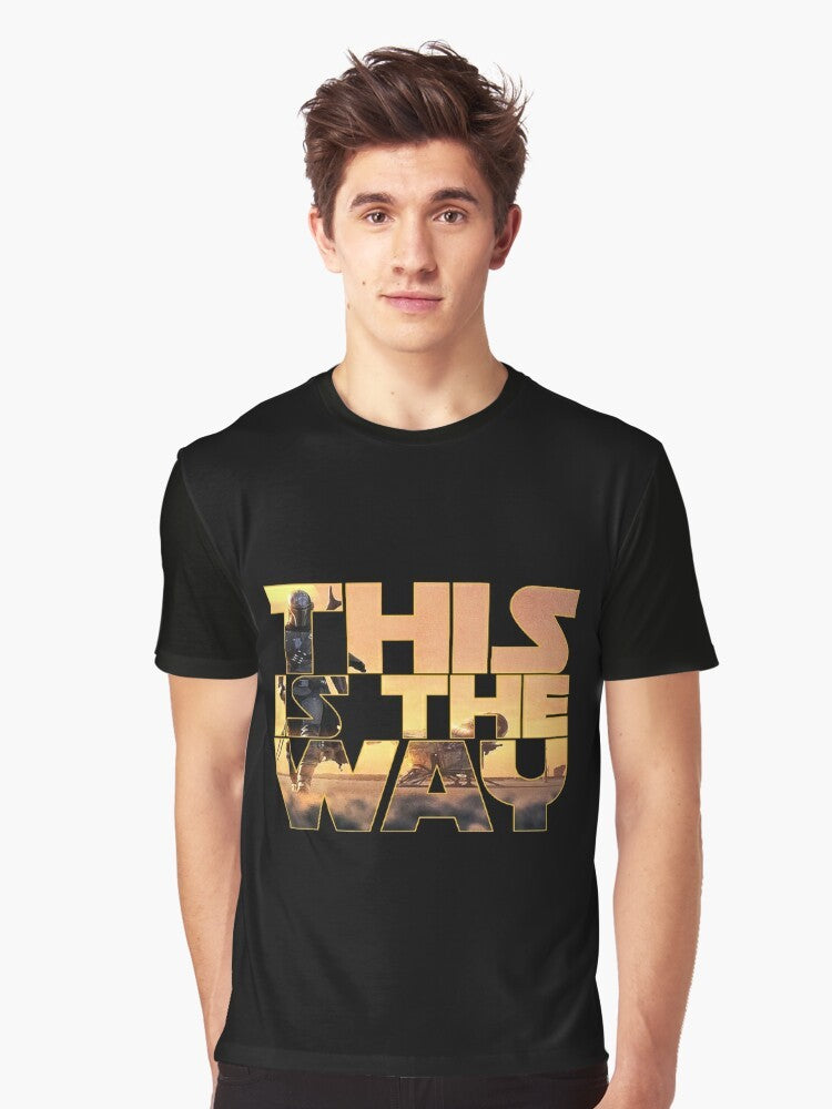 Mandalorian-inspired "This is the Way" graphic t-shirt with stars and sci-fi elements - Men