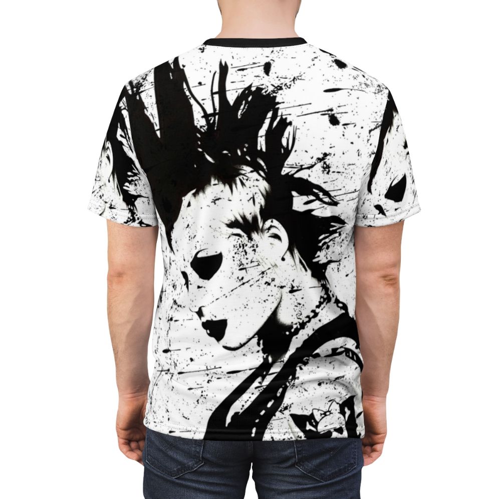 Brody Dalle inspired punk rock t-shirt design featuring sketched portrait, mohawk, and punk style elements - men back