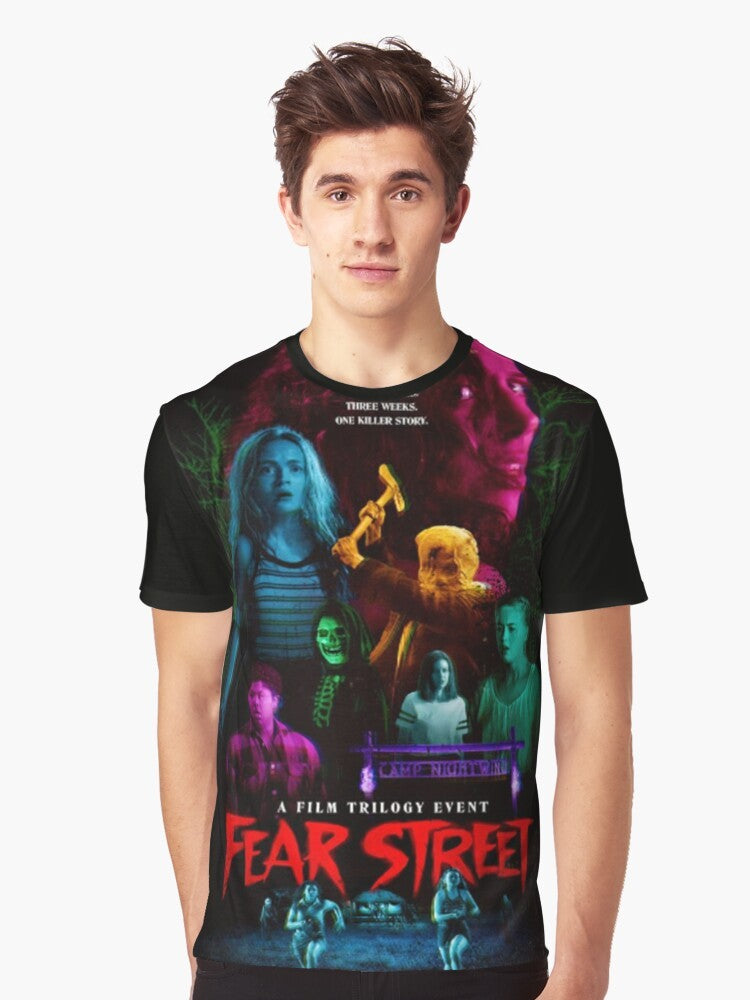 Fear Street Trilogy graphic t-shirt featuring the iconic Shadyside and Sunnyvale settings - Men