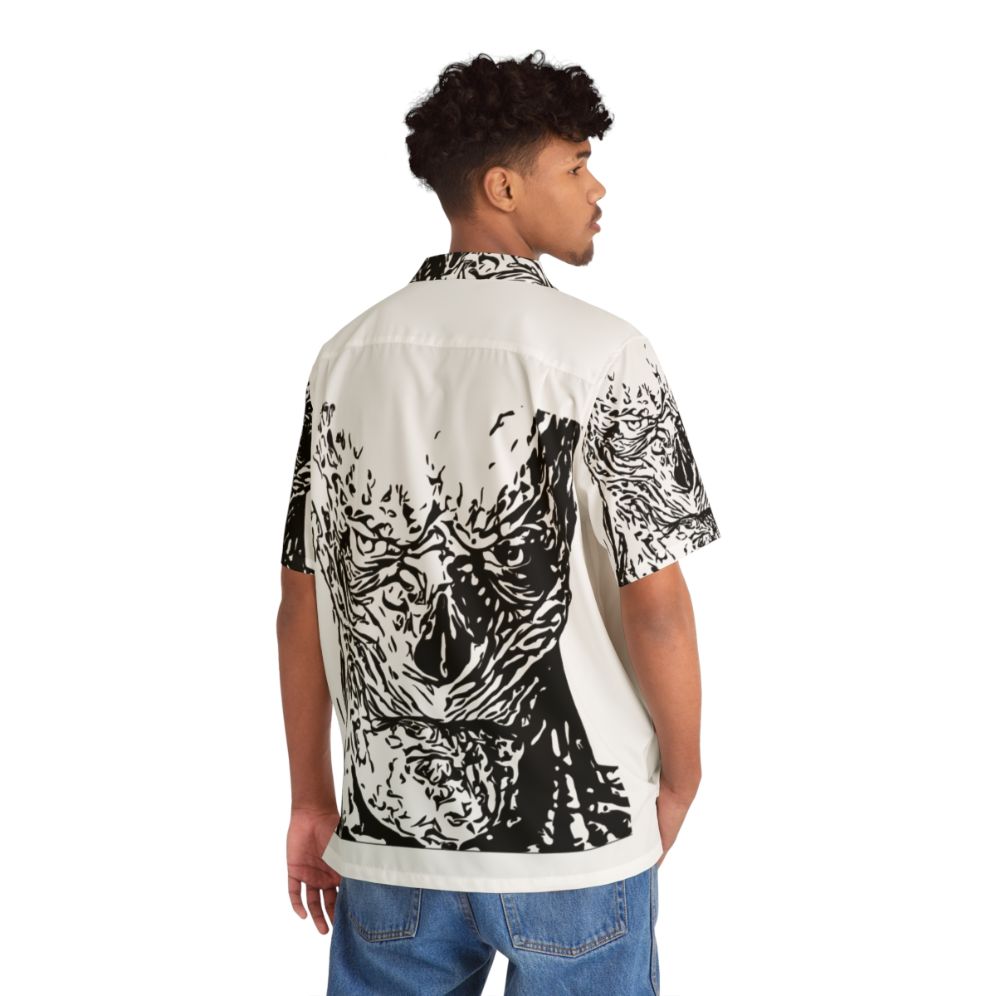 Vecna from Stranger Things depicted on a vibrant Hawaiian shirt - People Back